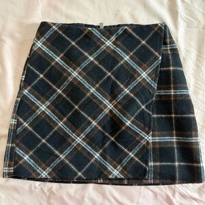 Hollister Black and Brown Plaid Mini Skirt